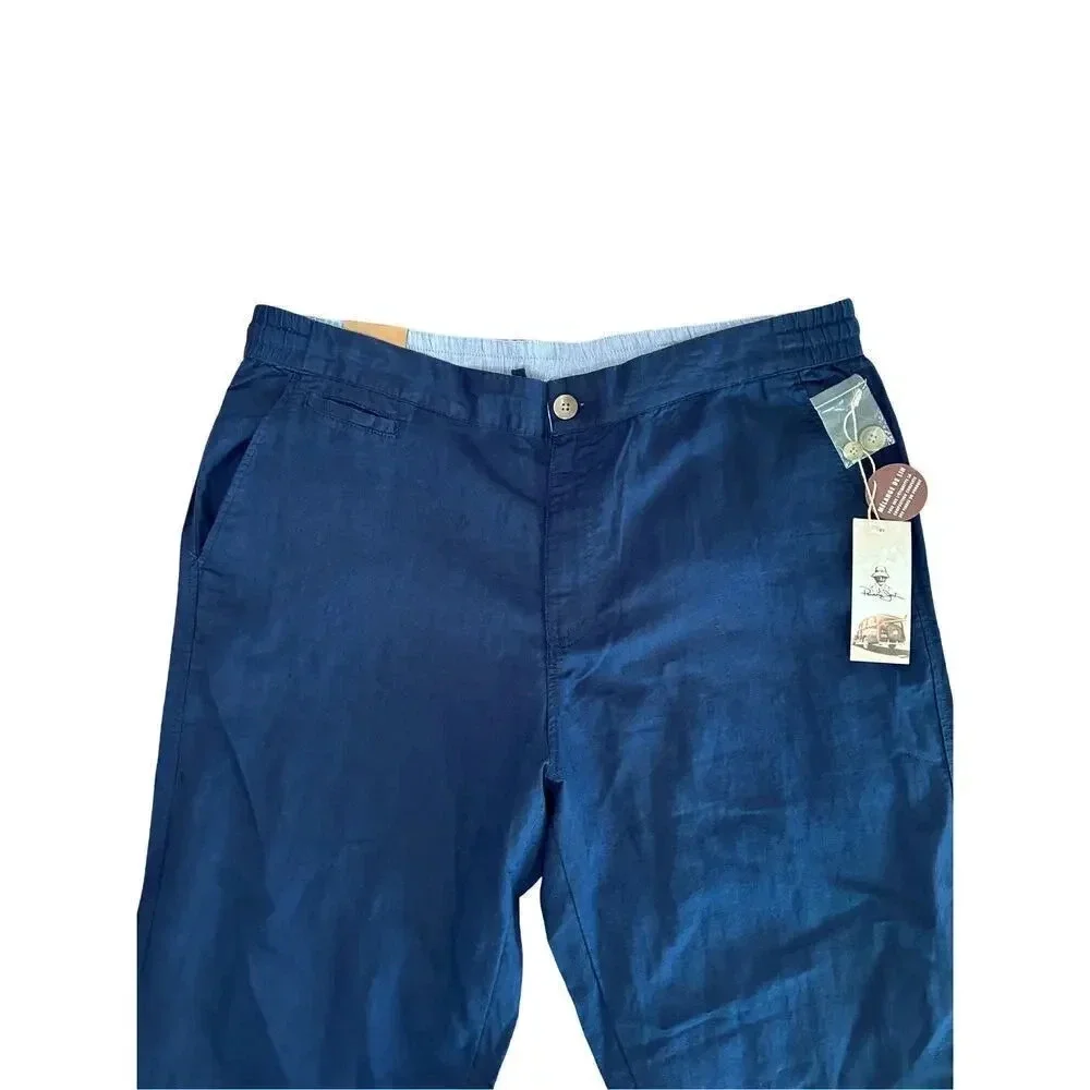 NWT Panama Jack men’s Linen Blend Navy Blue Pants size XL